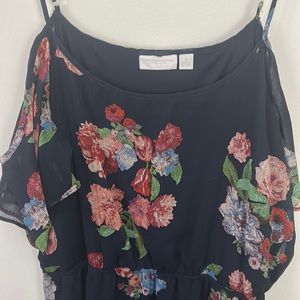 Navy Blue Floral Maxi Dress